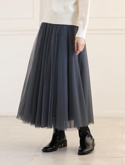 チュールロングスカート