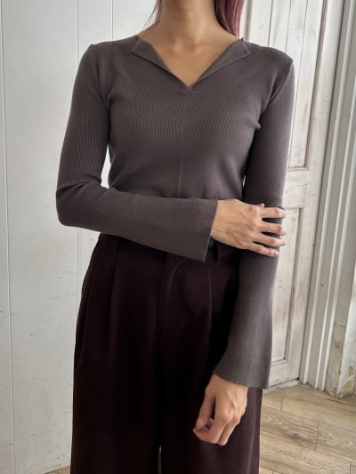 スキッパーカラーニット