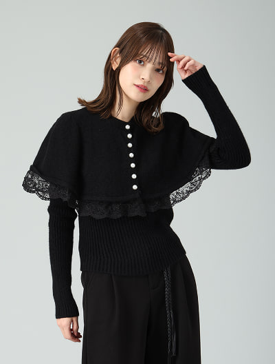 【取外し可】2wayケープ風ニット