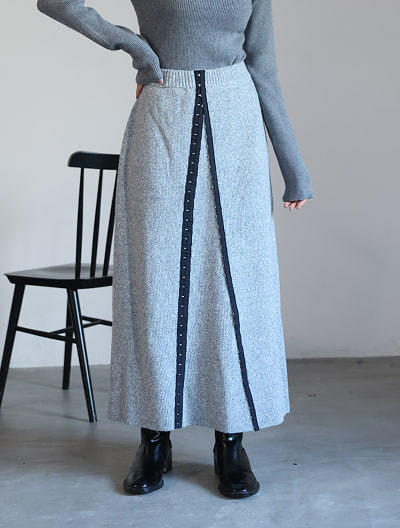 【2way】ミックスニットフレアスカート