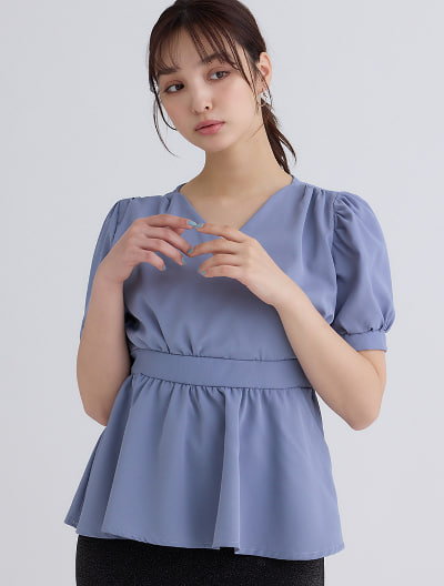 カシュクールペプラムブラウス