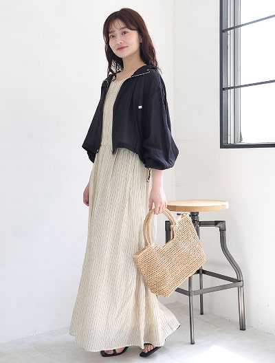 ストライプドロストワンピース