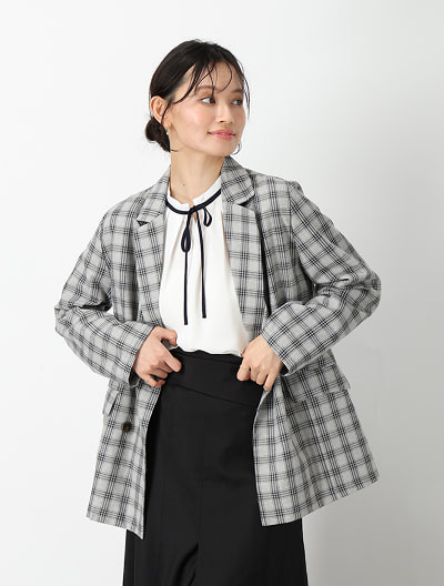 ダブルテーラードチェックジャケット