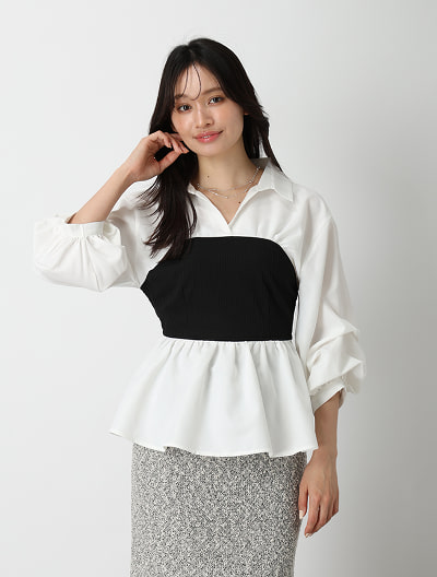 ビスチェドッキングシャツ