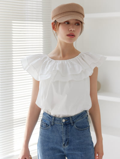 2wayフリルカラーブラウス