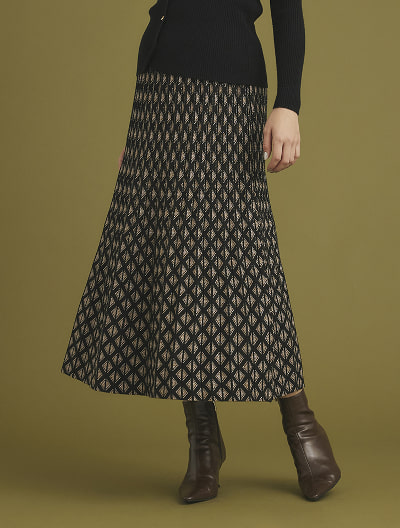 ジャカードニットプリーツスカート