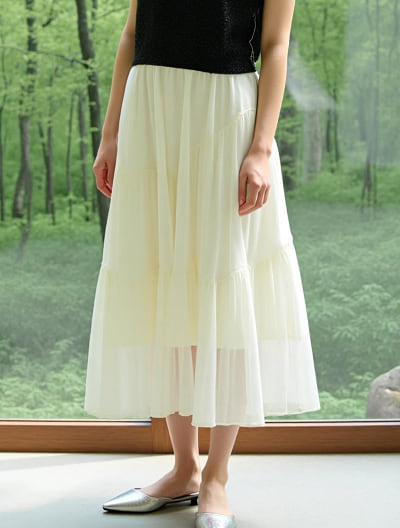 シアーティアードスカート