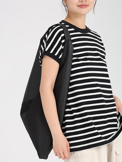 コンビ素材トライアングルトート