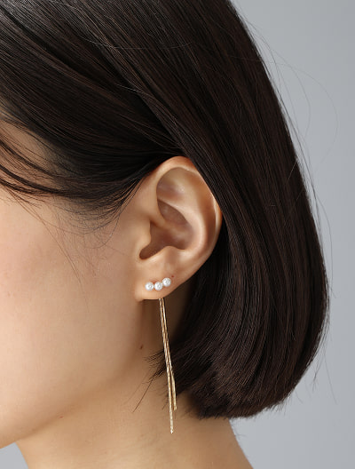 ミニパールバックシャンピアス