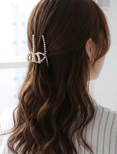 パールラインメタルヘアクリップ