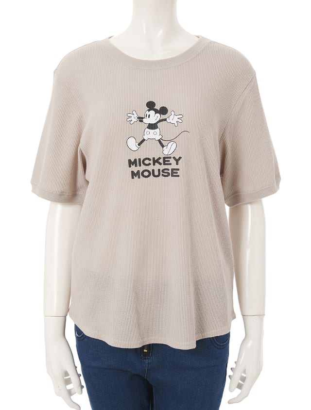 Disney ミッキー ワッフルプリントtシャツ ファッション通販fifth フィフス