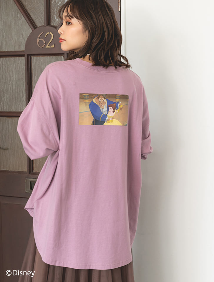 【Disney】美女と野獣／カラープリントロングTシャツ