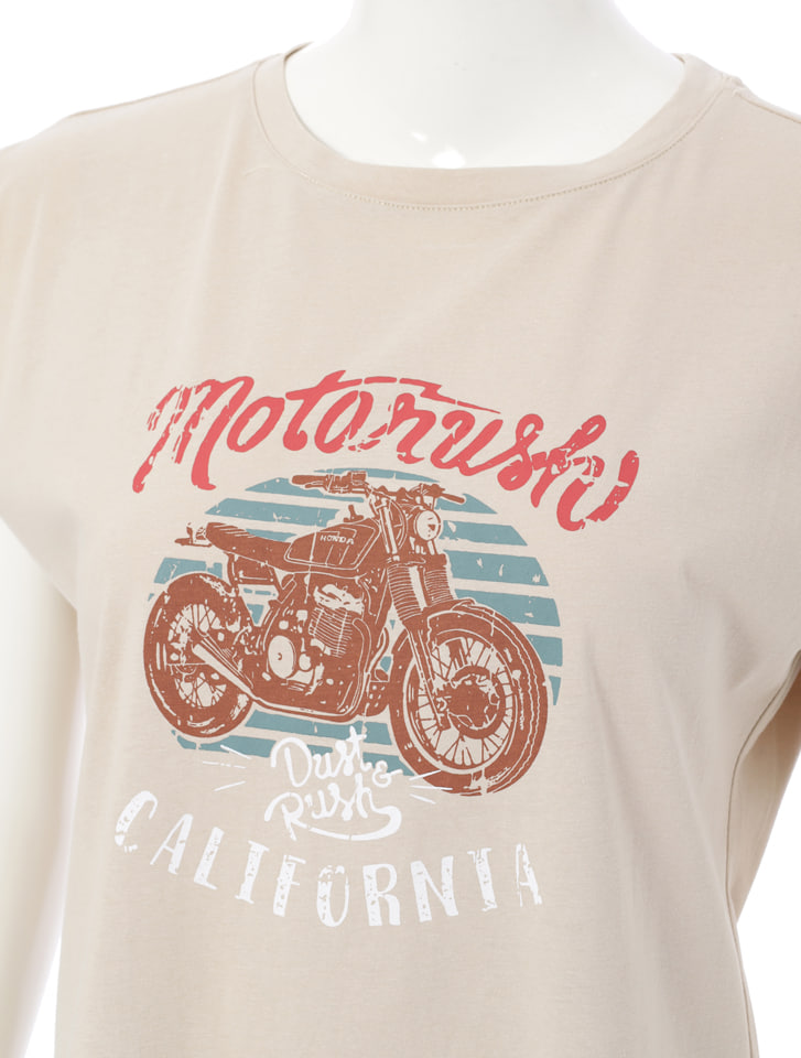 フレンチスリーブプリントTシャツ