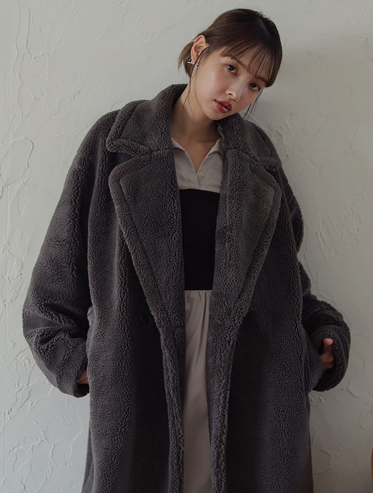 【U150サイズあり】ボアロングコート