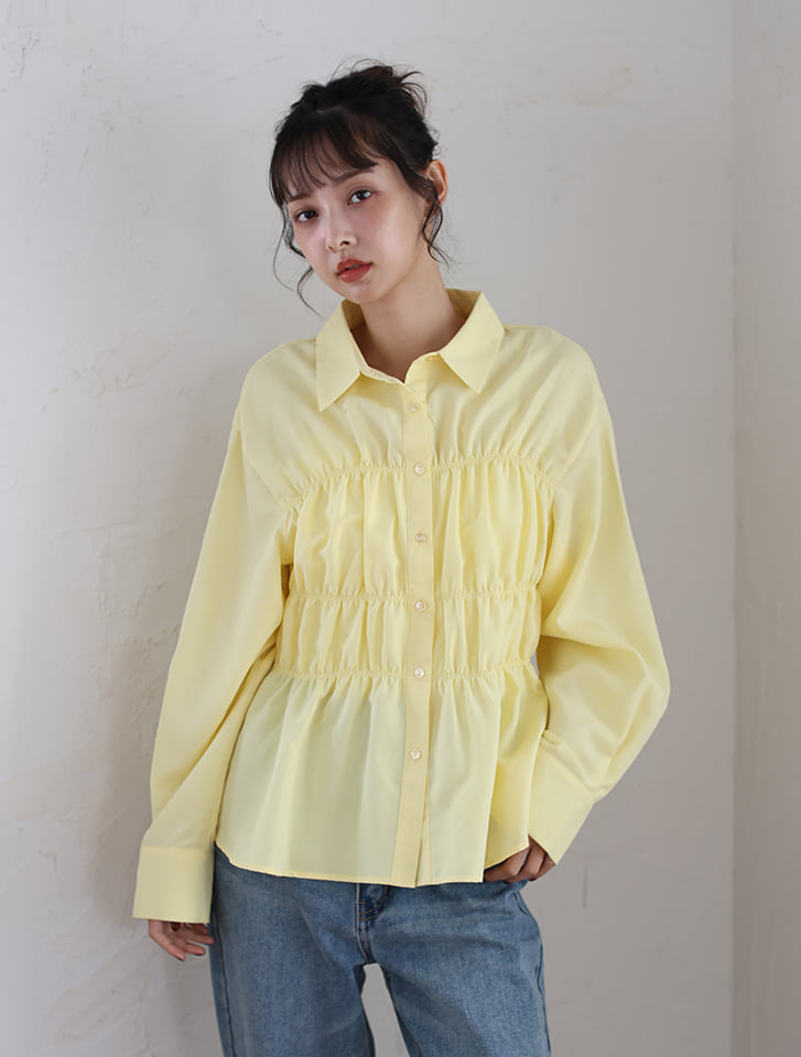 ビスチェデザイン長袖シャツ