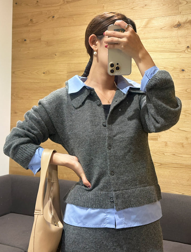 シャツドッキングカーディガン