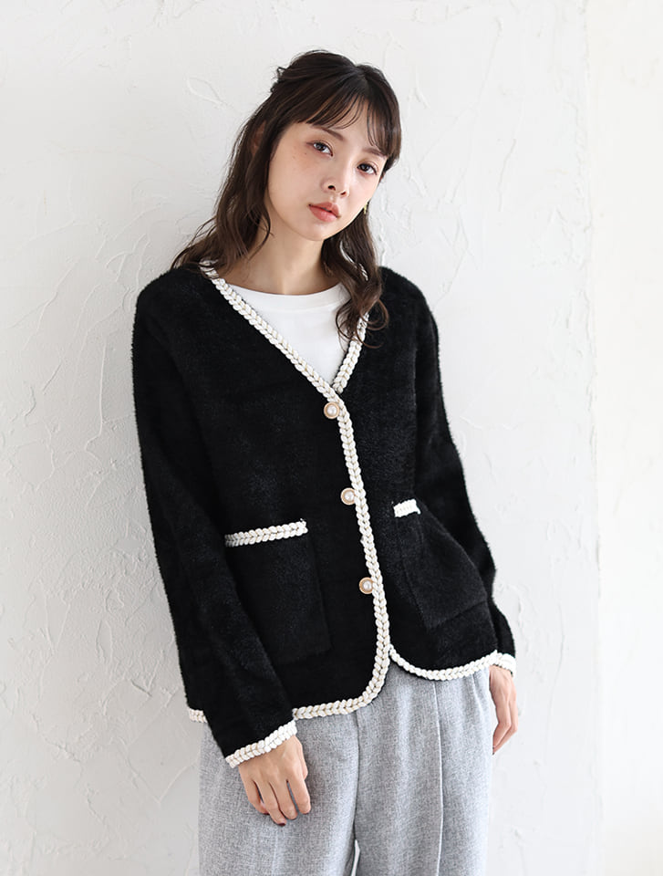 ポケットニットジャケットカーディガン