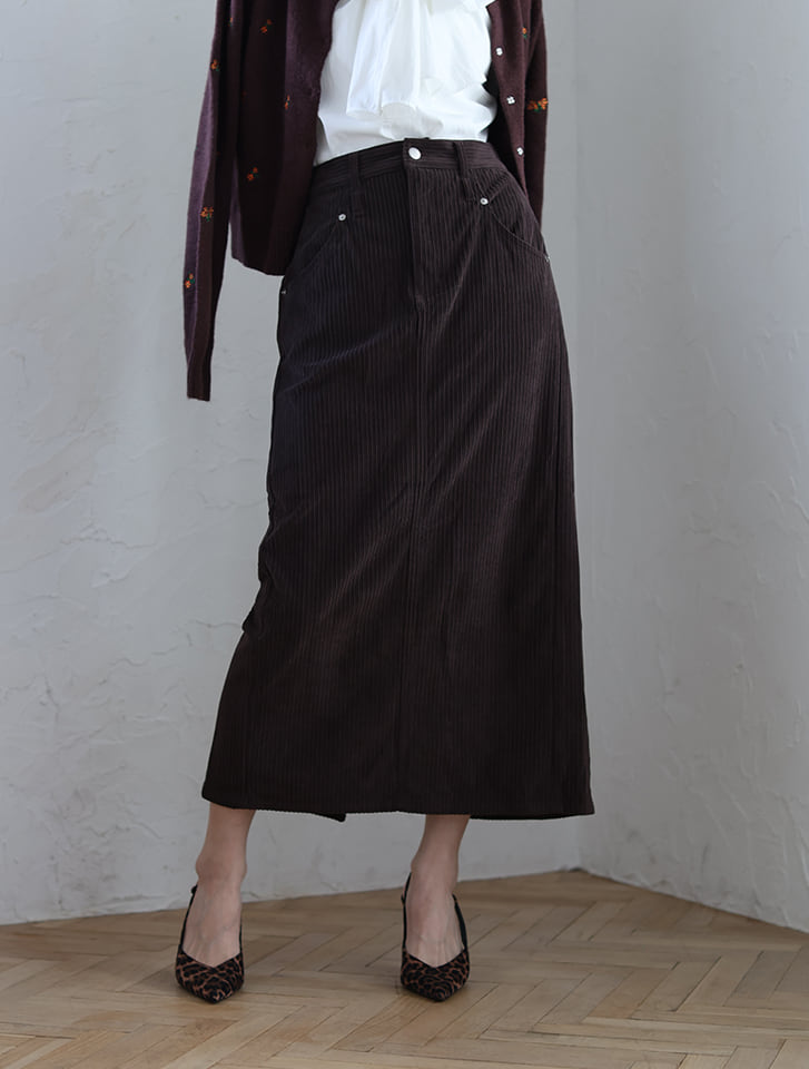 コーデュロイIラインスカート