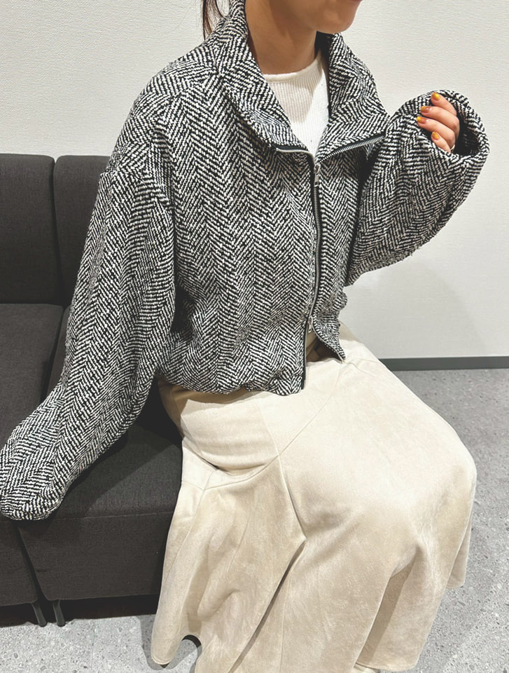 ダブルジップショートブルゾン