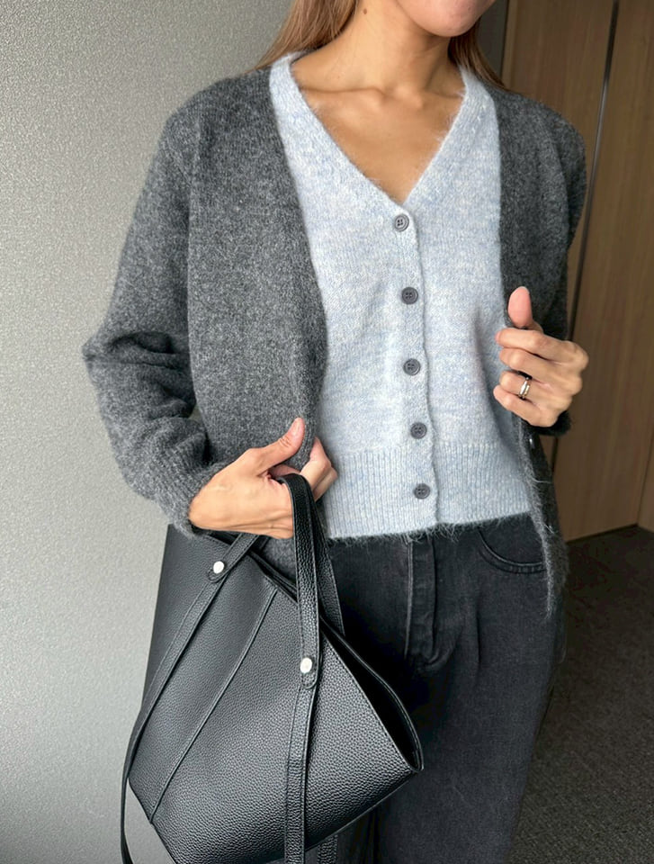 レイヤード風ニットカーディガン