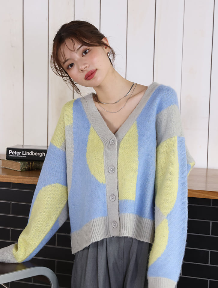 ニュアンス柄カーディガン