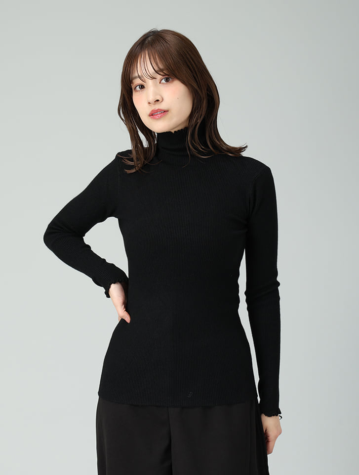 リブメローハイネックニット