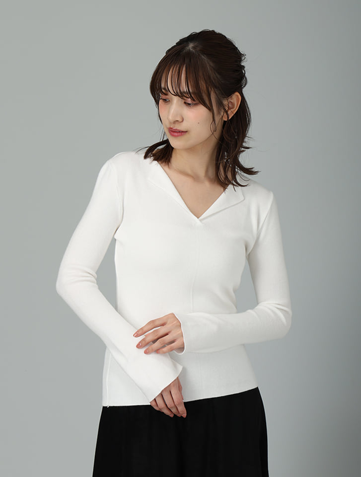 スキッパーカラーニット