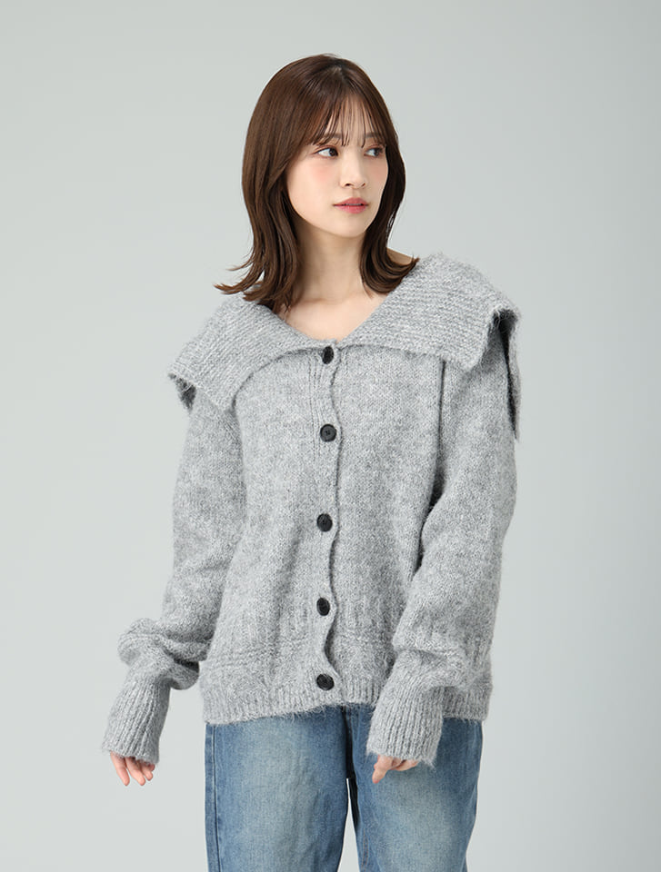 セーラーカラーニットカーディガン