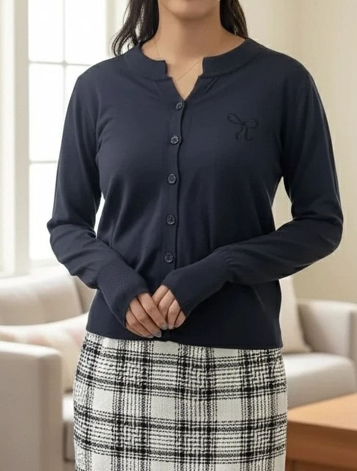 リボン刺繍カーディガン