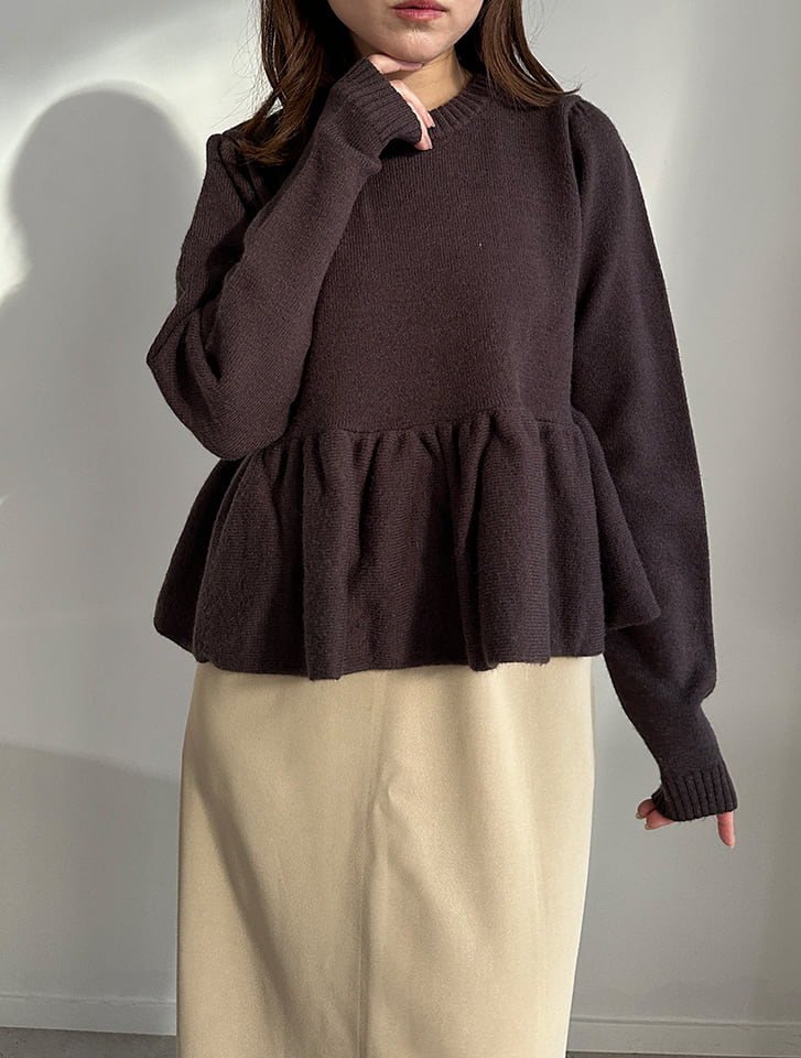 アルパカタッチ裾バルーンニット