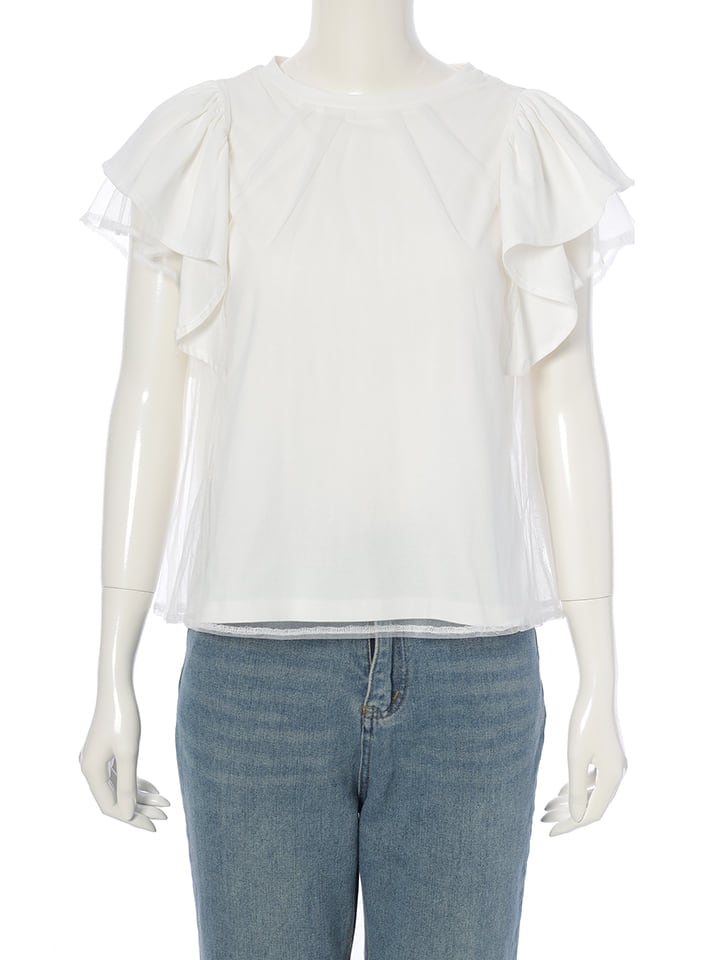 チュールフリルTシャツ