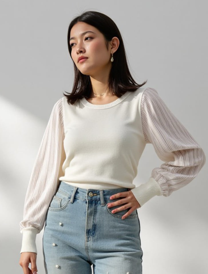 シフォンドッキングニット