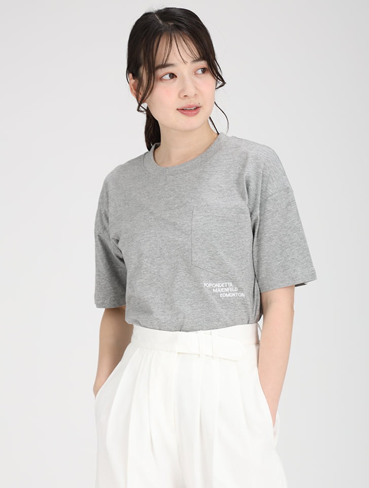 刺繍ロゴポケットTシャツ