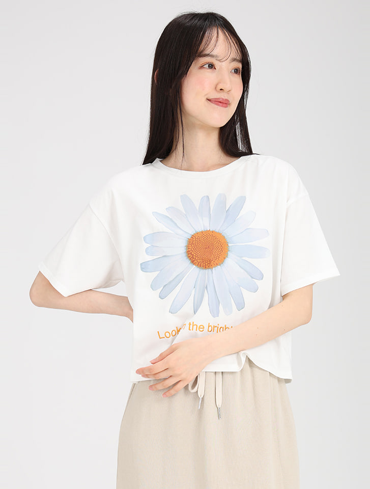 ビッグフラワープリントTシャツ