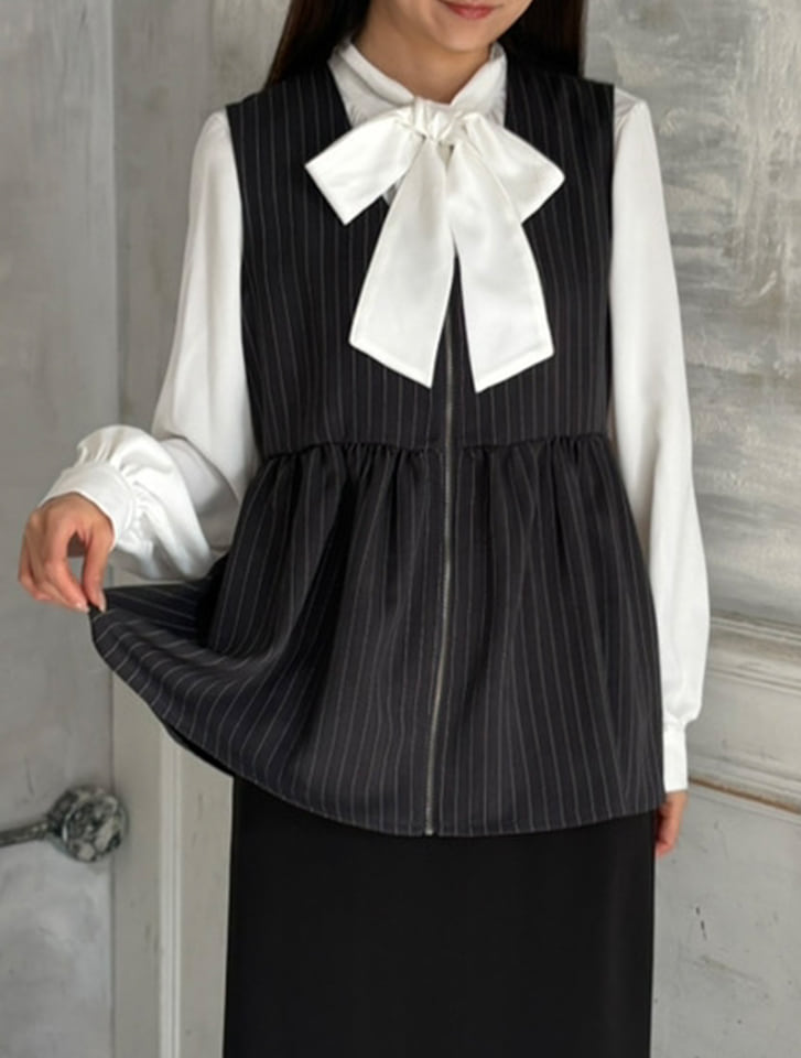 【SETUP対応】ペプラムZIPベスト