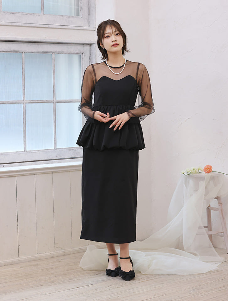 シアードッキングペプラムワンピース