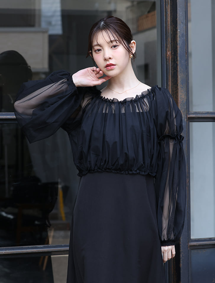 【2点セット】2wayブラウス付きキャミワンピース