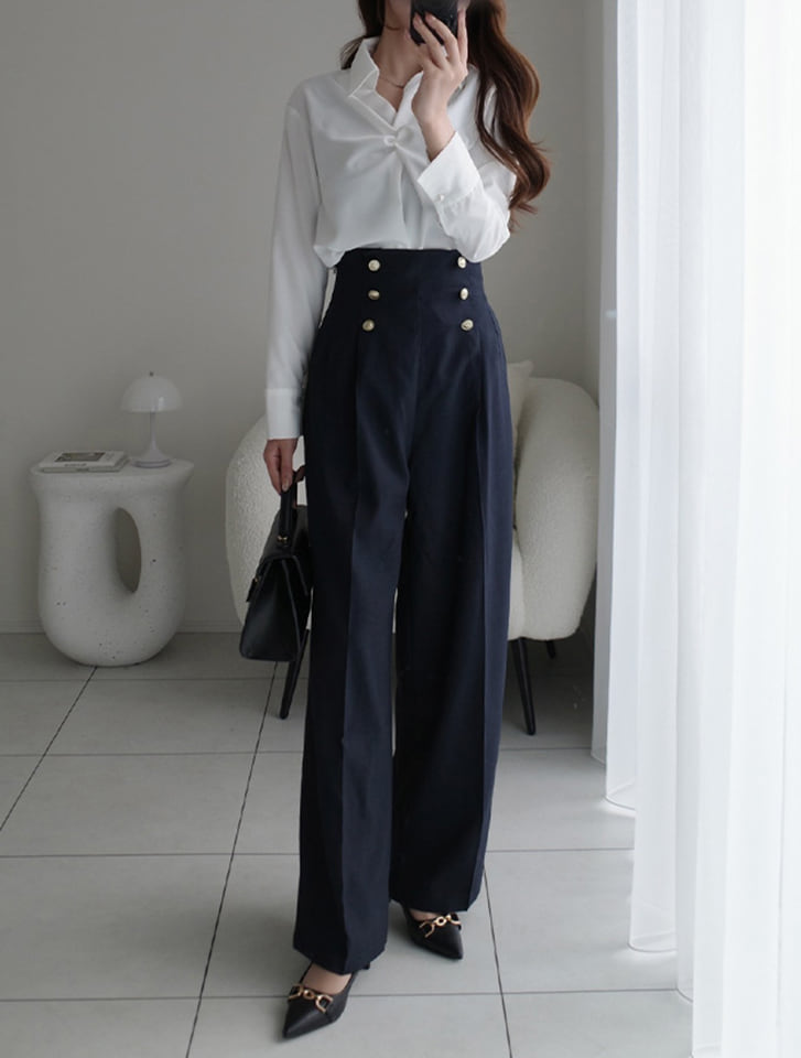 【cho____07セレクト】 ハイウエストマリンワイドパンツ