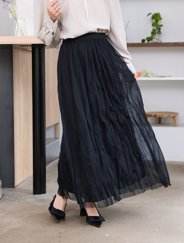 ウエストゴムワッシャースカート