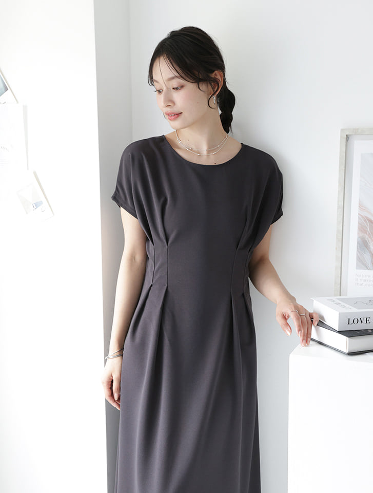 【manaodaysセレクト】前後2wayウエストタックワンピース