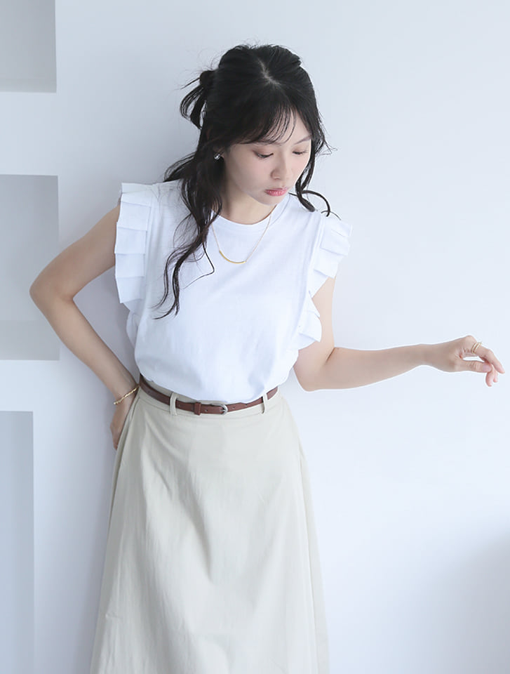 【とらまめセレクト】プリーツスリーブカットソー