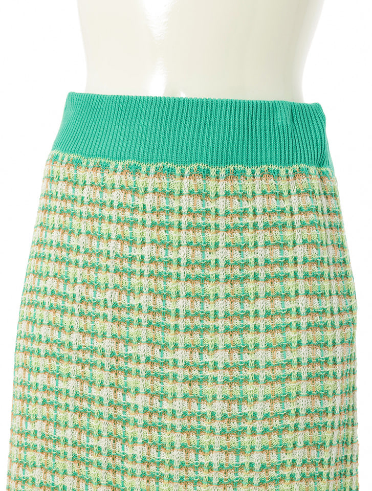 チェック編みナロースカート