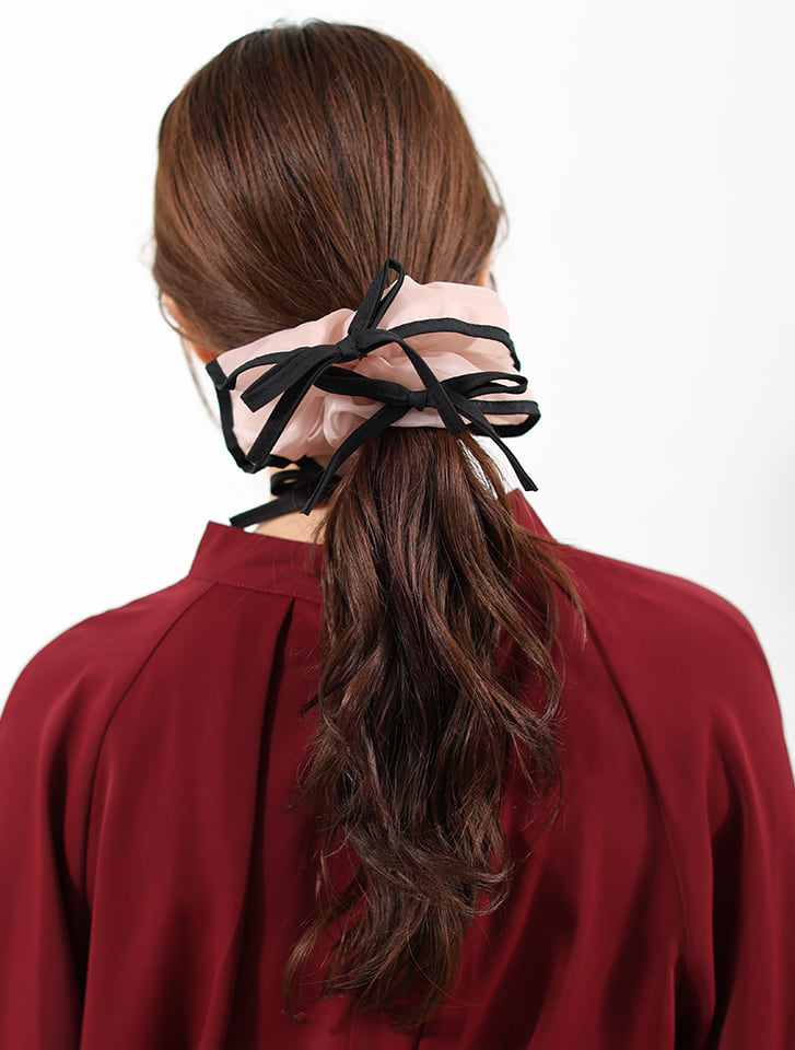 バイカラーフリルシュシュ