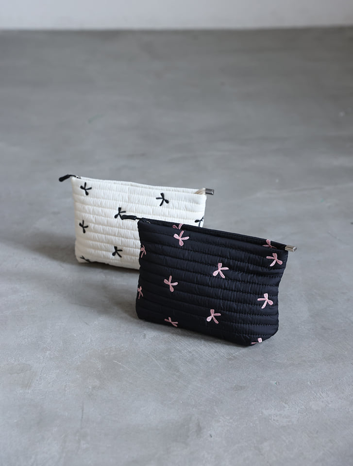 ヌビリボン刺繍ポーチ