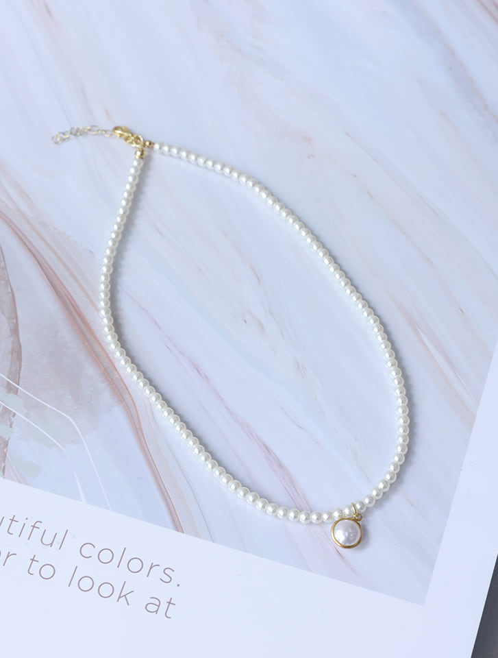 パールライン1粒パールネックレス