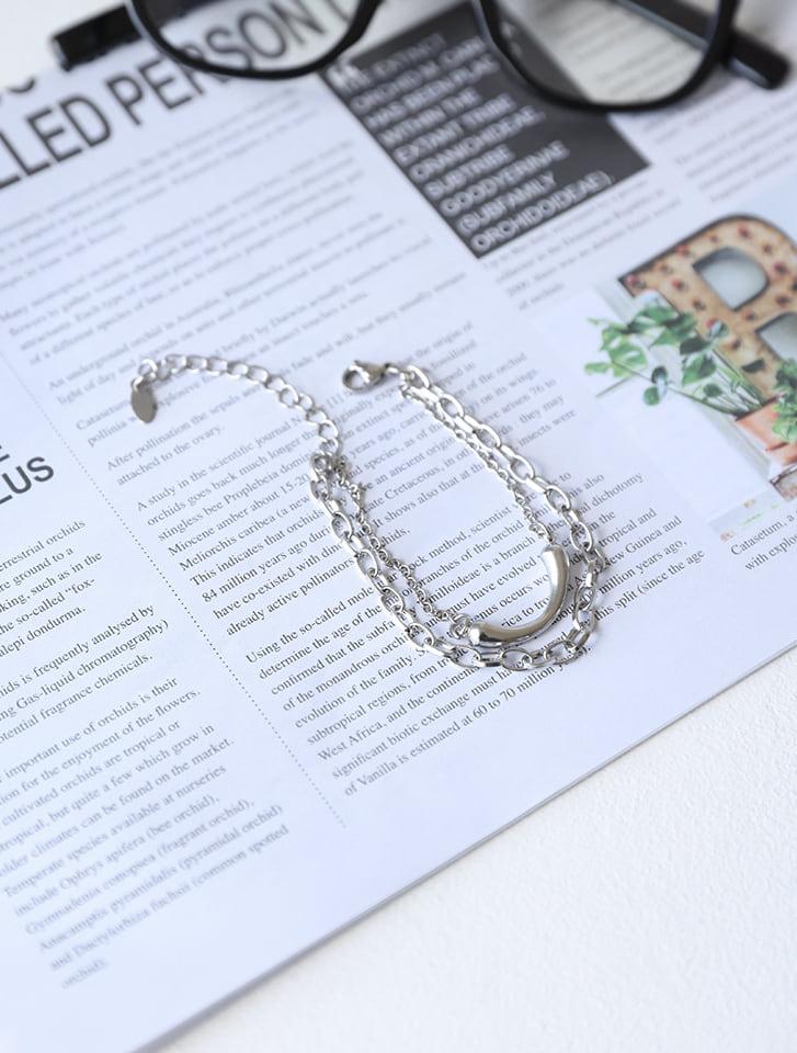 【サージカルステンレス】Uチェーンコンビブレスレット