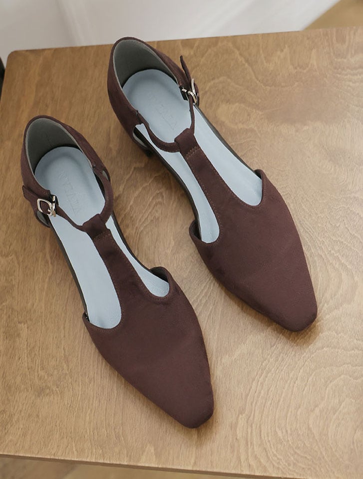 Tストラップセパレートパンプス