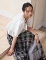 シフォンチェックスカート