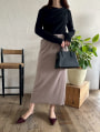 【U150サイズあり】ポケット付きリブタイトスカート