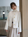 【harukaセレクト】ノーカラーツイードジャケット